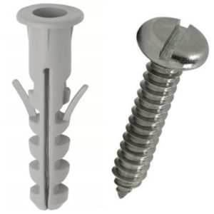 pacote 6 buchas + 6 parafusos auto-atarrachantes