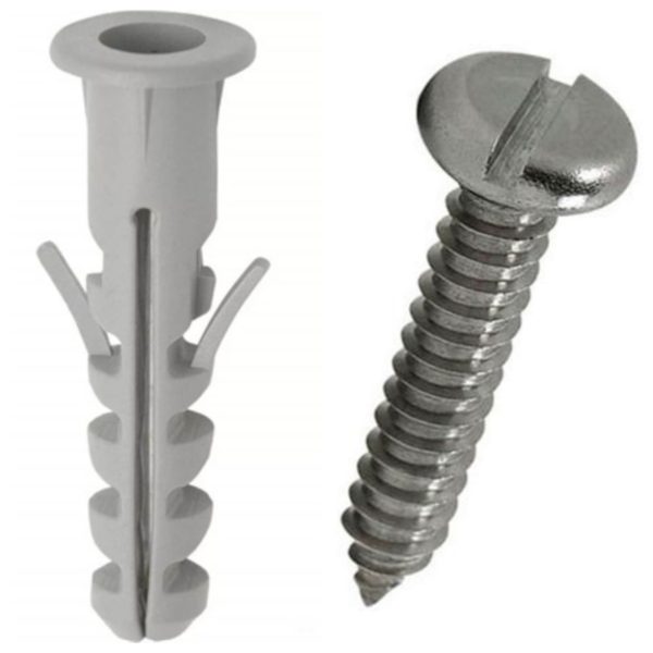 pacote 6 buchas + 6 parafusos auto-atarrachantes