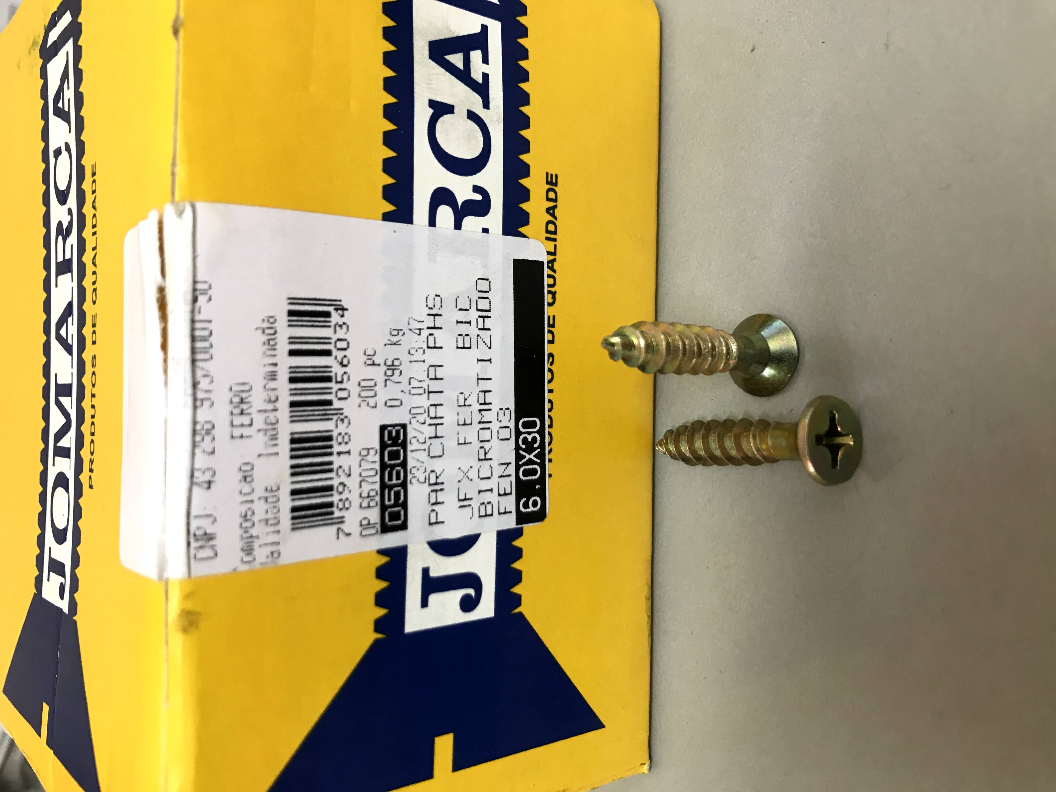 Parafuso chata phs jfx ferro bicromatizado - 6,0x30 - Jomarca