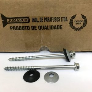 Parafuso sextavado soberer zincado branco cj telha - 1/4 x 110 - Jomarca