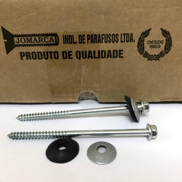 Parafuso sextavado soberer zincado branco cj telha - 1/4 x 110 - Jomarca