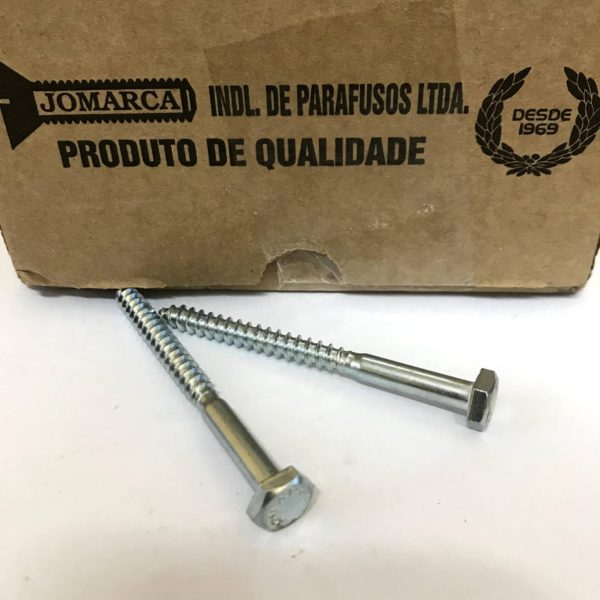 PARAFUSO SEXTAVADO MAD FER ZBR ZINCADO BRANCO C/RED - 1/4X75 - Jomarca