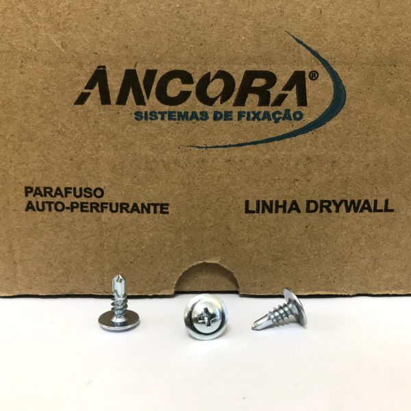 PARAFUSO AUTO-PERFURANTE DRYWALL CAB LENTILHA PONT FENDA PH BROCA AÇO CARB ZINCADO - 4,2X13(8X1/2") - Ancora
