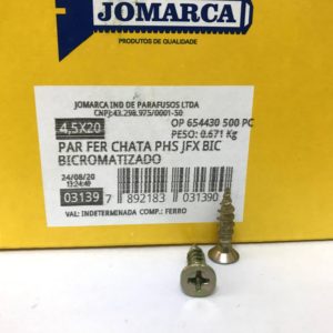 PARAFUSO FERRO CHATA PHS JFX BICROMATIZADO - 4,5X20 - Jomarca