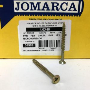 PARAFUSO FERRO CHATA PHS JFX BICROMATIZADO - 4,0X45 - JOMARCA