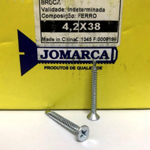 PARAFUSO FERRO CHATA PHS DRILL ZINCADO BRANCO PTA BROCA - 4,2X38 - Jomarca
