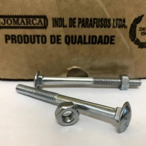 PARAFUSO FRAN UNC FERRO ZBR ZINCADO BRANCO C/ PORCA - 1/4X3 - JOMARCA